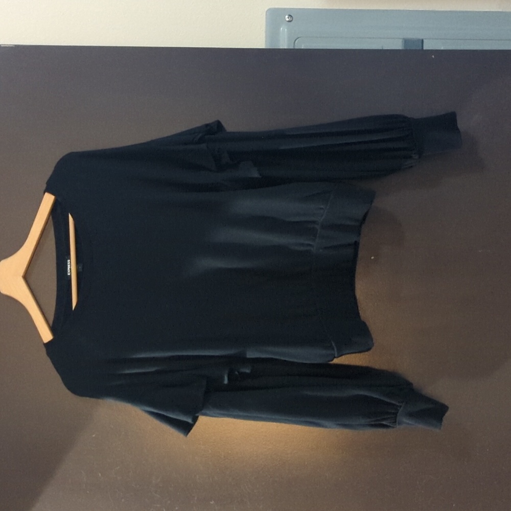 Express Black Puff Sleeve Sweater Size L